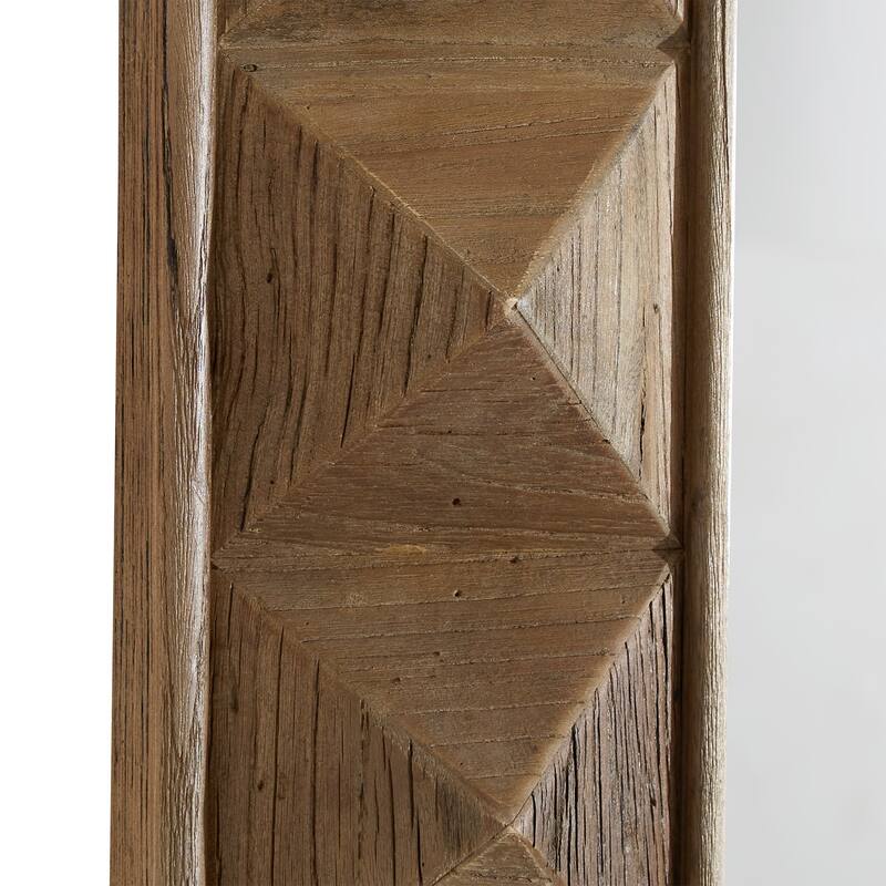 Finn Rectangular Reclaimed Wood Geometric Faceted Wall Mirror by iNSPIRE Q Artisan