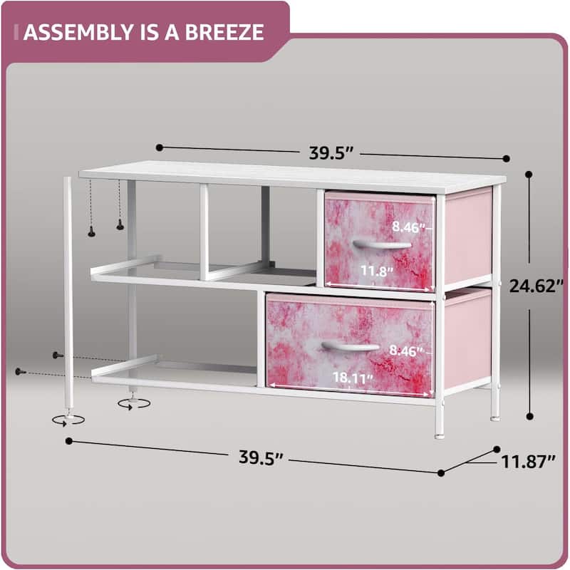 Dresser w/ 5 Drawers Furniture Storage Chest for Home, Bedroom