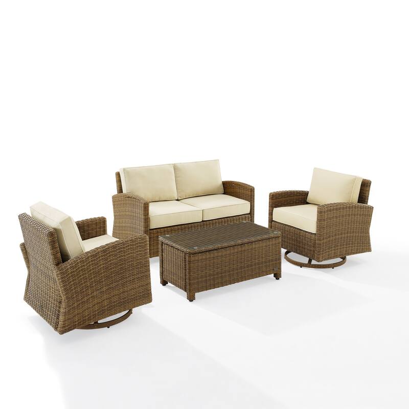 Crosley Bradenton 4Pc Swivel Rocker Conversation Set