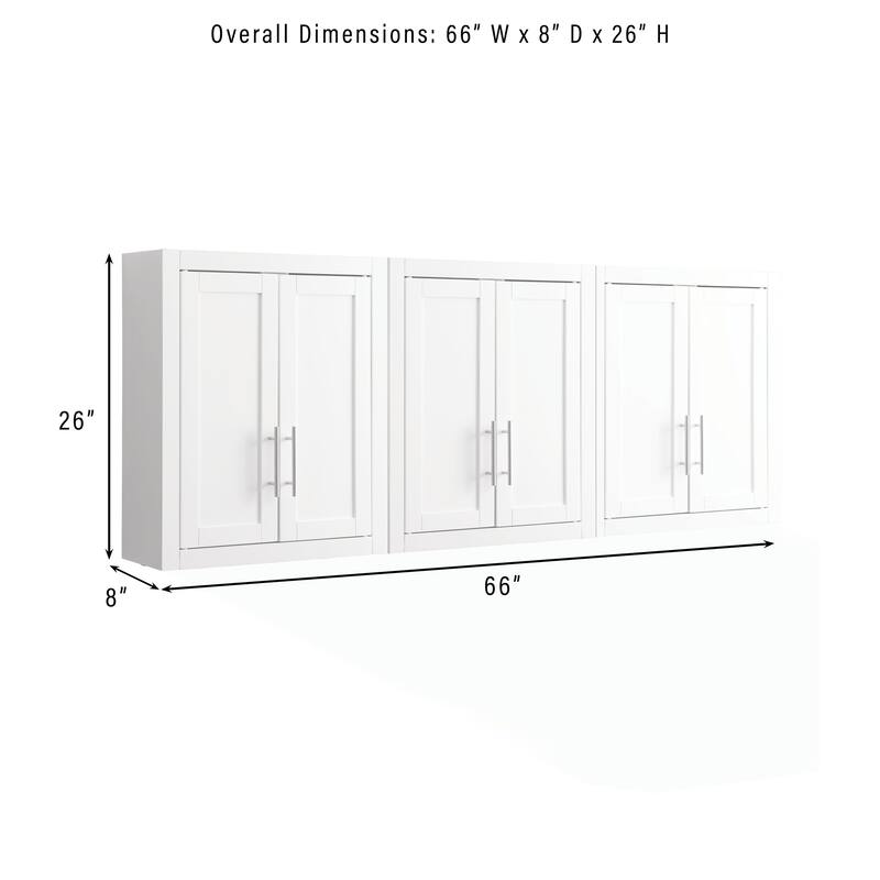 Crosley Savannah 3Pc Wall Kitchen Storage Cabinet White