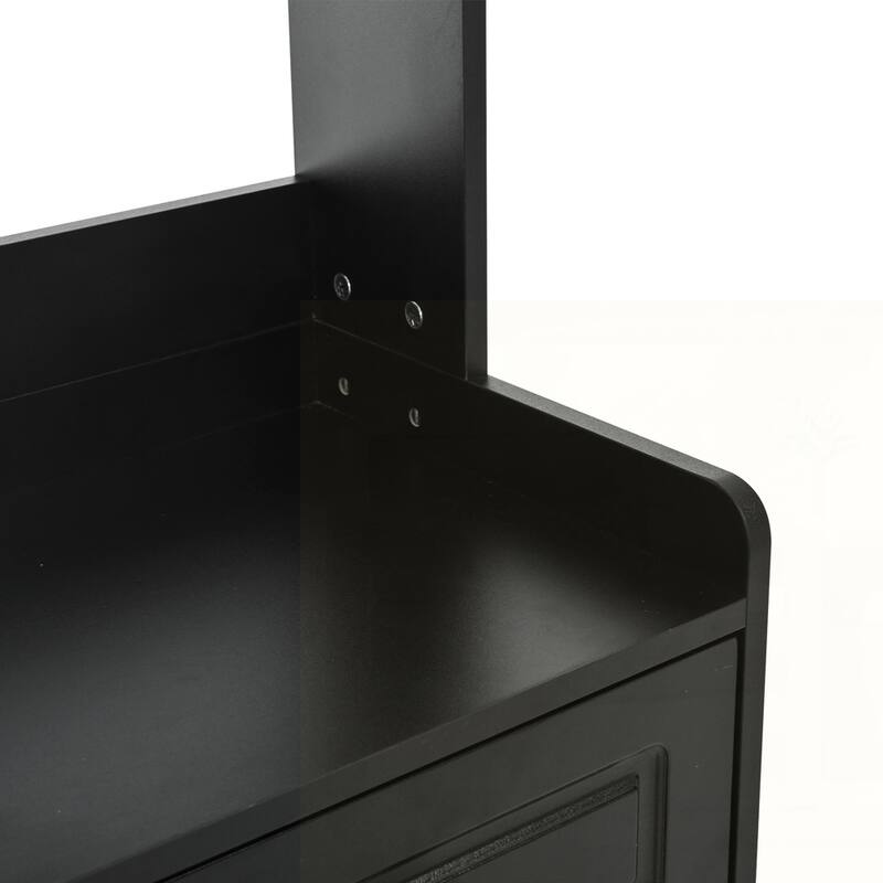 Four-Door Shoe Cabinet with Coat Rack