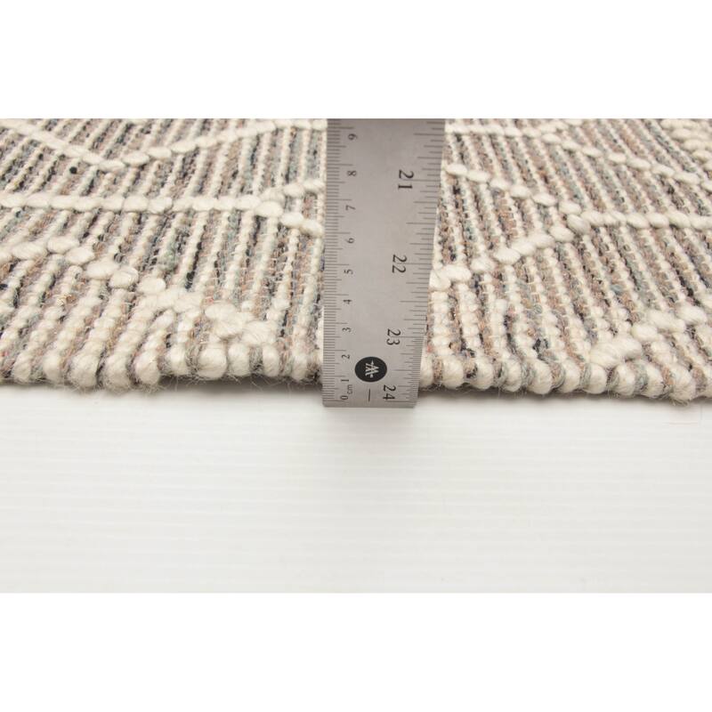 ECARPETGALLERY Braid weave Sienna Grey Wool Rug - 5'2 x 8'0