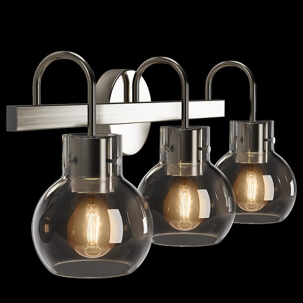 Vanity Light Fixtures, 3-Light Modern Brushed Nickel Bathroom