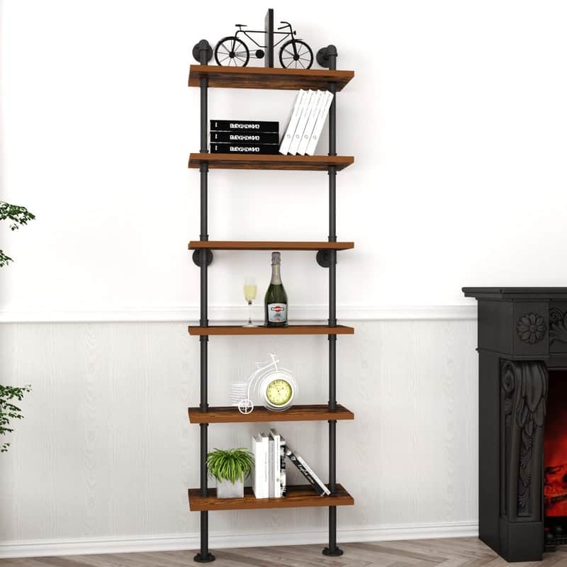 Industrial Pipe Shelf - 9.8"D x 24"W x 79"H