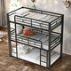 preview thumbnail 1 of 22, Metal Twin Size Triple Bunk Bed with Guardrails, Black