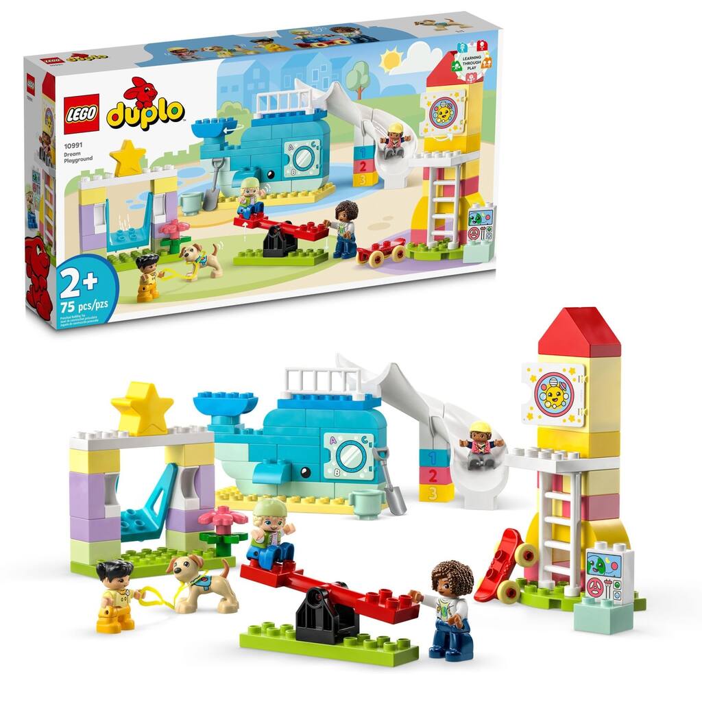 DUPLO Town Dream Playground 10991 Building Toy Set for Toddlers, Boys and Girls, Hands-on STEM Learning About Letters