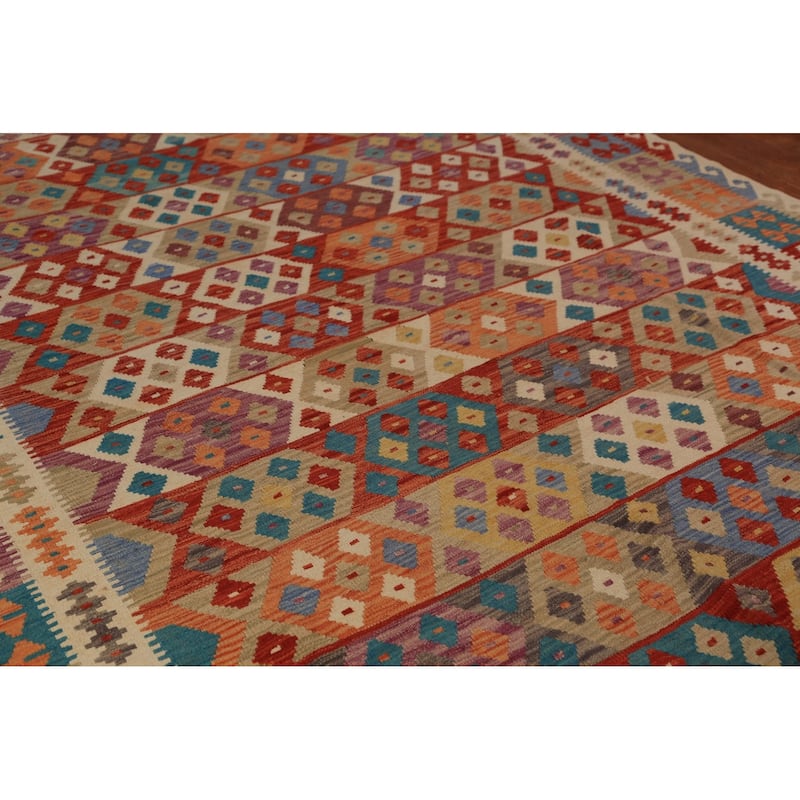 Southwestern Style Kilim Oriental Rug Flatweave Wool Carpet - 8'3"x 11'3"