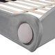 preview thumbnail 9 of 27, Queen Cloud Headboard Upholstered Bed with Rounded Footboard and Storage Pocket, Grey