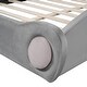 preview thumbnail 9 of 18, Queen Size Upholstered Platform Bed with Cloud-shaped Headboard and Pocket