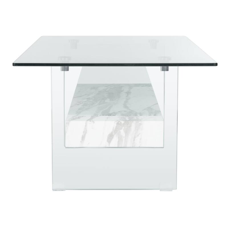 SAFAVIEH Kayley Modern Glass Coffee Table - 43.3" x 23.6" x 16.5"