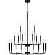 preview thumbnail 3 of 6, Abner 18-Light Matte Black Chandelier