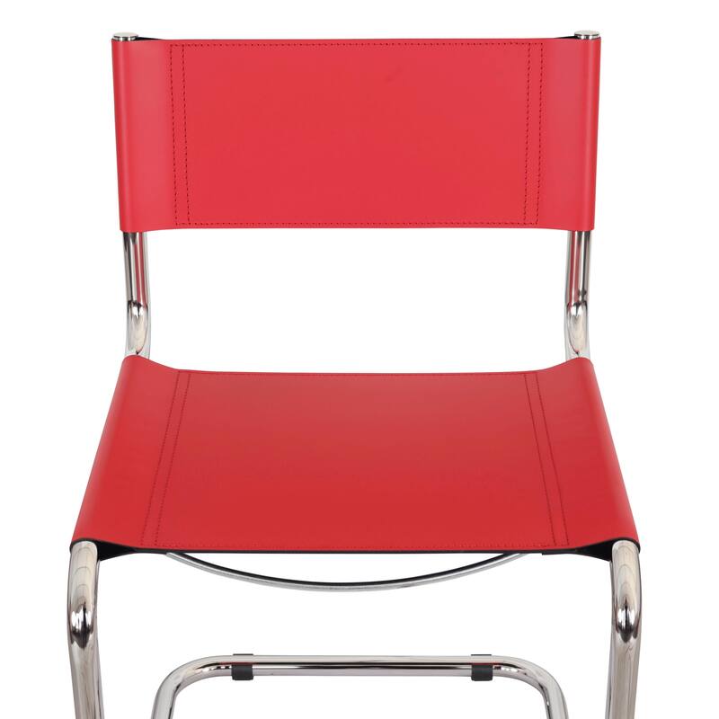 Breuer Chair Company Mart Stam Cantilever Side Chair w/ Chrome Frame (Various Bonded Leather Colors)
