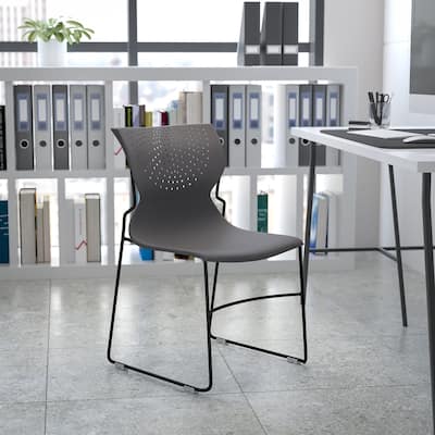661 lb. Capacity Full Back Stack Chair with Powder Coated Frame