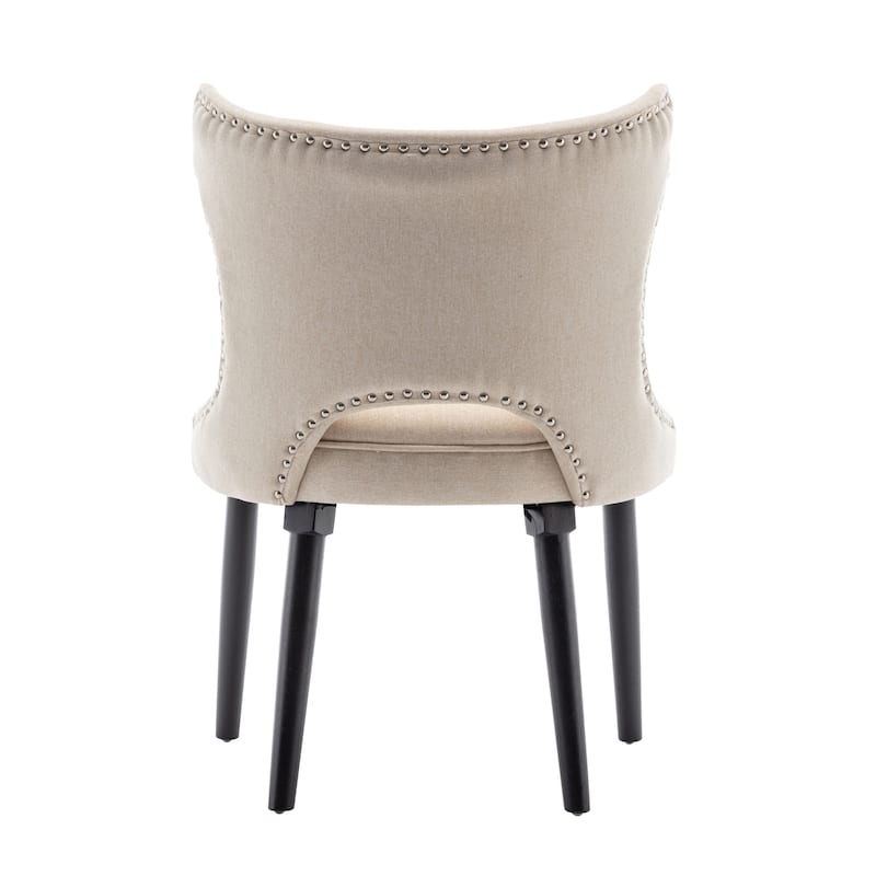 Porthos Home Fabio Fabric Wingback Dining Chairs with Rubberwood Legs, Set of 2