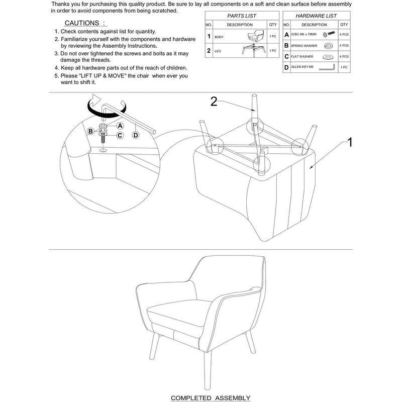 GDFStudio - Panom Modern Velvet Lounge Chair with Walnut Wood Base