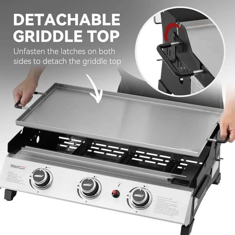 Royal Gourmet 24-Inch Portable Gas Griddle ,Silver