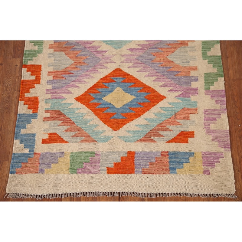Southwestern Kilim Area Rug Flatweave Wool Carpet - 3'3"x 5'0"