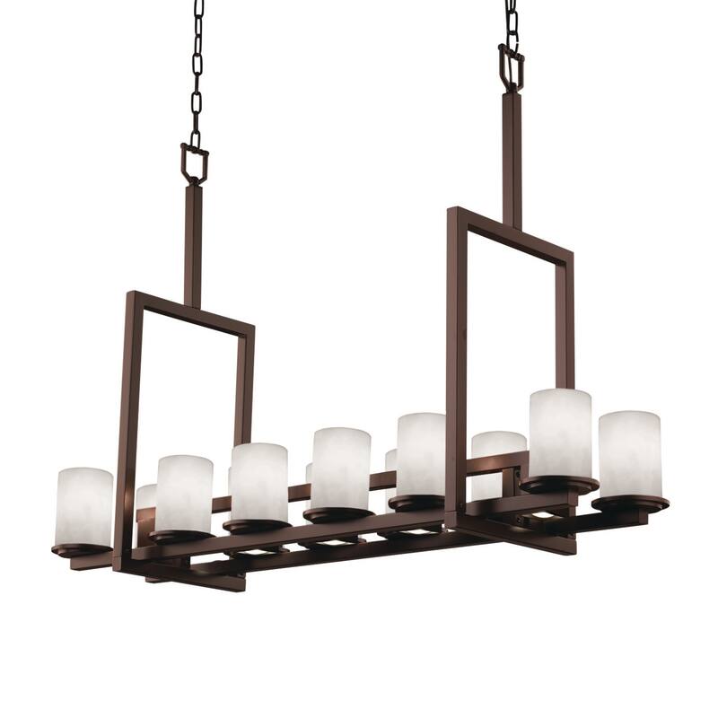 Clouds Dakota Matte Dark Bronze Chandelier (Tall), Clouds Cylinder w/ Flat Rim Shade