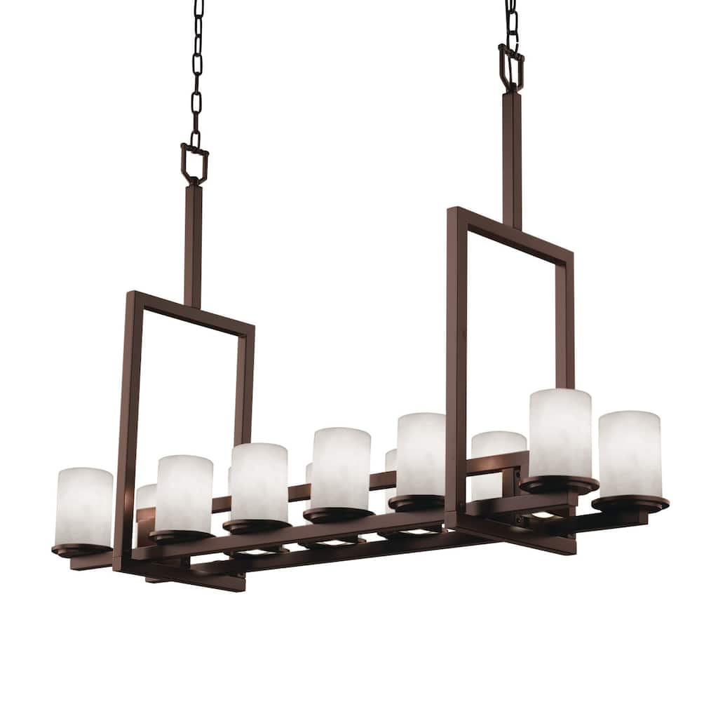 Clouds Dakota Matte Dark Bronze Chandelier (Tall), Clouds Cylinder w/ Flat Rim Shade