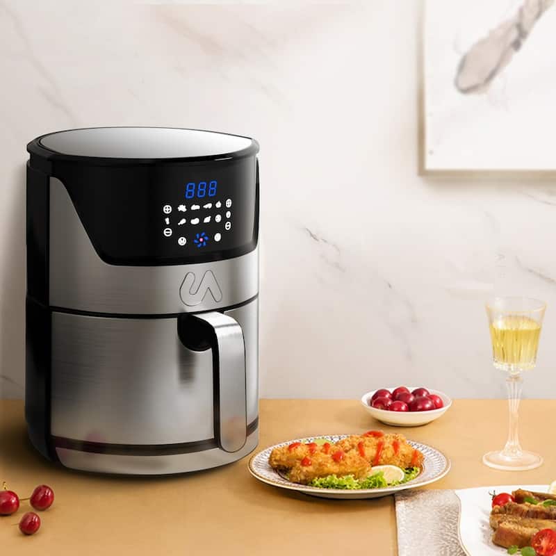 Uber Appliance Air fryer XL Premium - 7QT SS - Ceramic Non-stick PFOA/PTFE Free