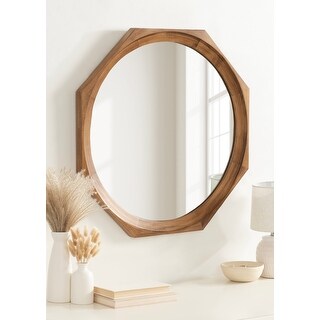 Kate and Laurel Cyrus Octagon Wall Mirror Wood
