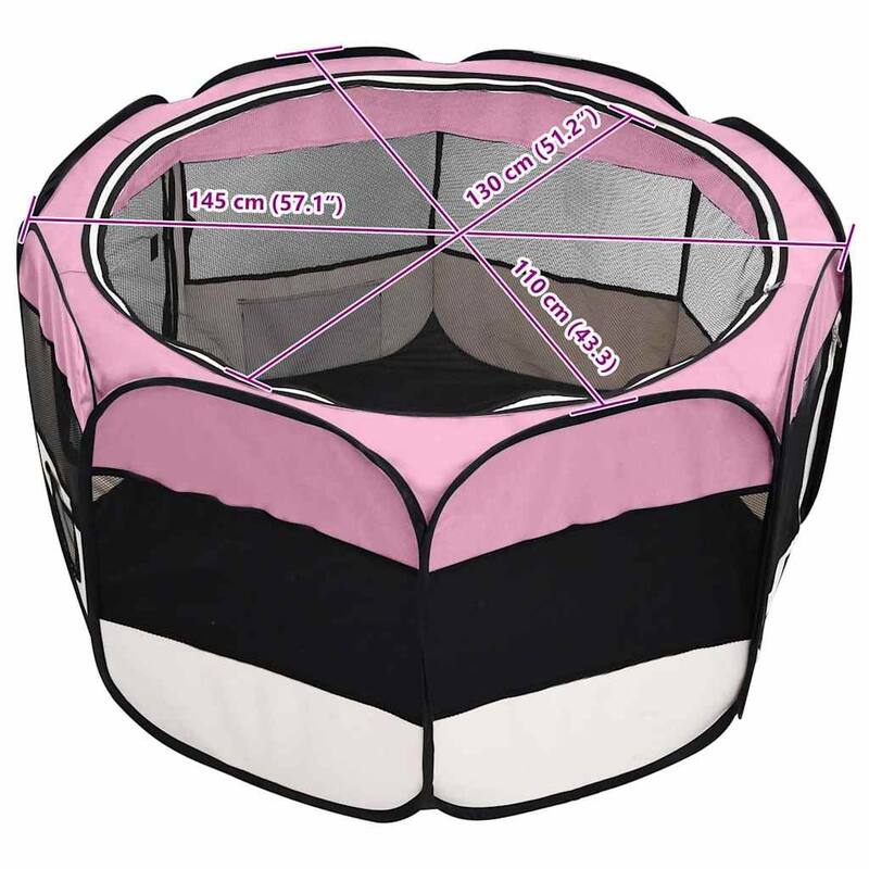 vidaXL Foldable Dog Playpen with Carrying Bag Dog Kennel Puppy Run Playpen