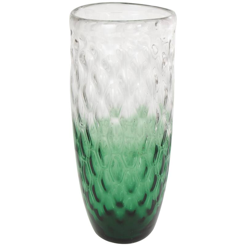 Green Glass Handmade Ombre Vase