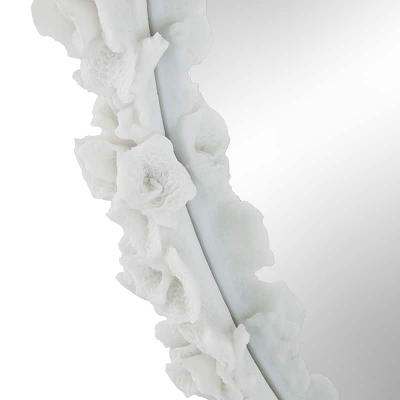 Coral Framed Oval Wall Mirror - 35.5" - White