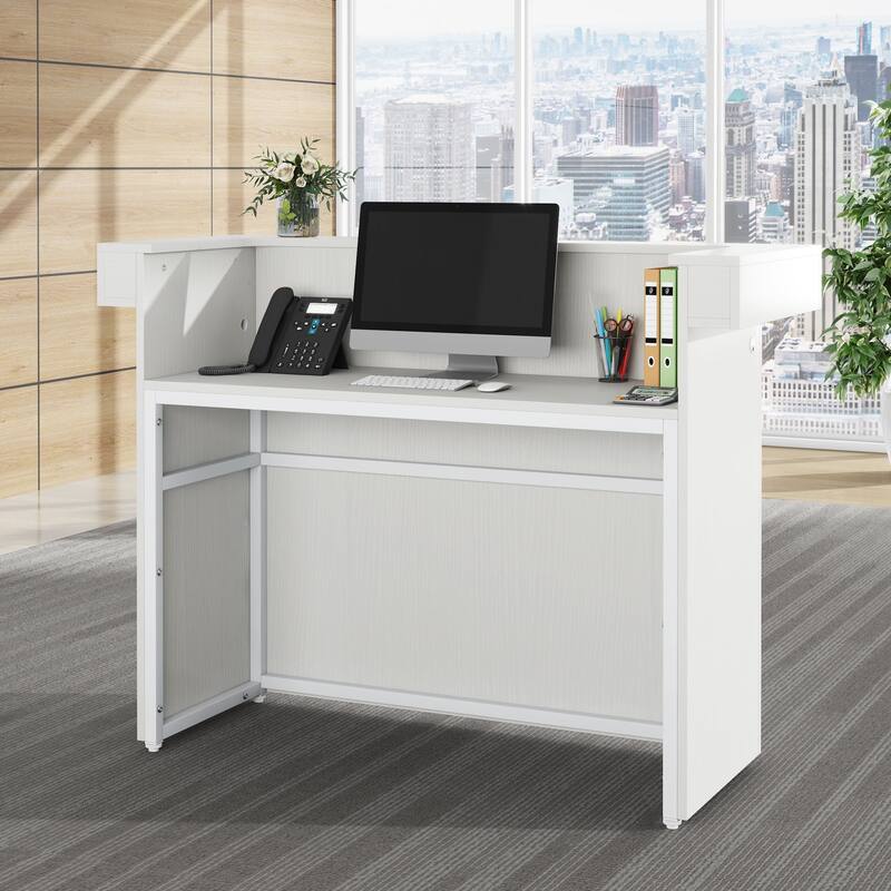 Modern 55 Inch Reception Desk Front Desk with Light