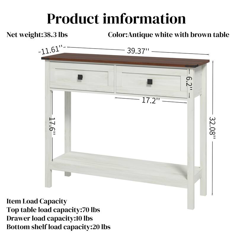 Farmhouse Style Console Table for Entryway