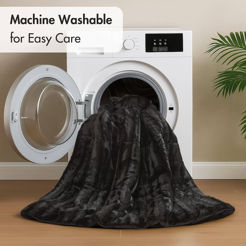 Madison Park York Faux Fur Comforter Mini Set