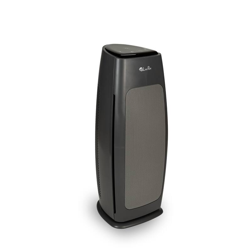 LivePure LP270THP Sierra Series Digital Tall Tower Air Purifier with Permanent Filtration - Grey