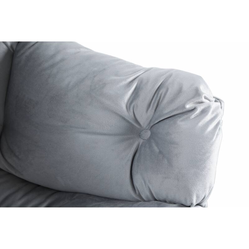 Accent Contemporary Lounge Chair,Single Steel Frame Leisure Sofa Chair with Armrests and A Side Pocket(Light Gray)