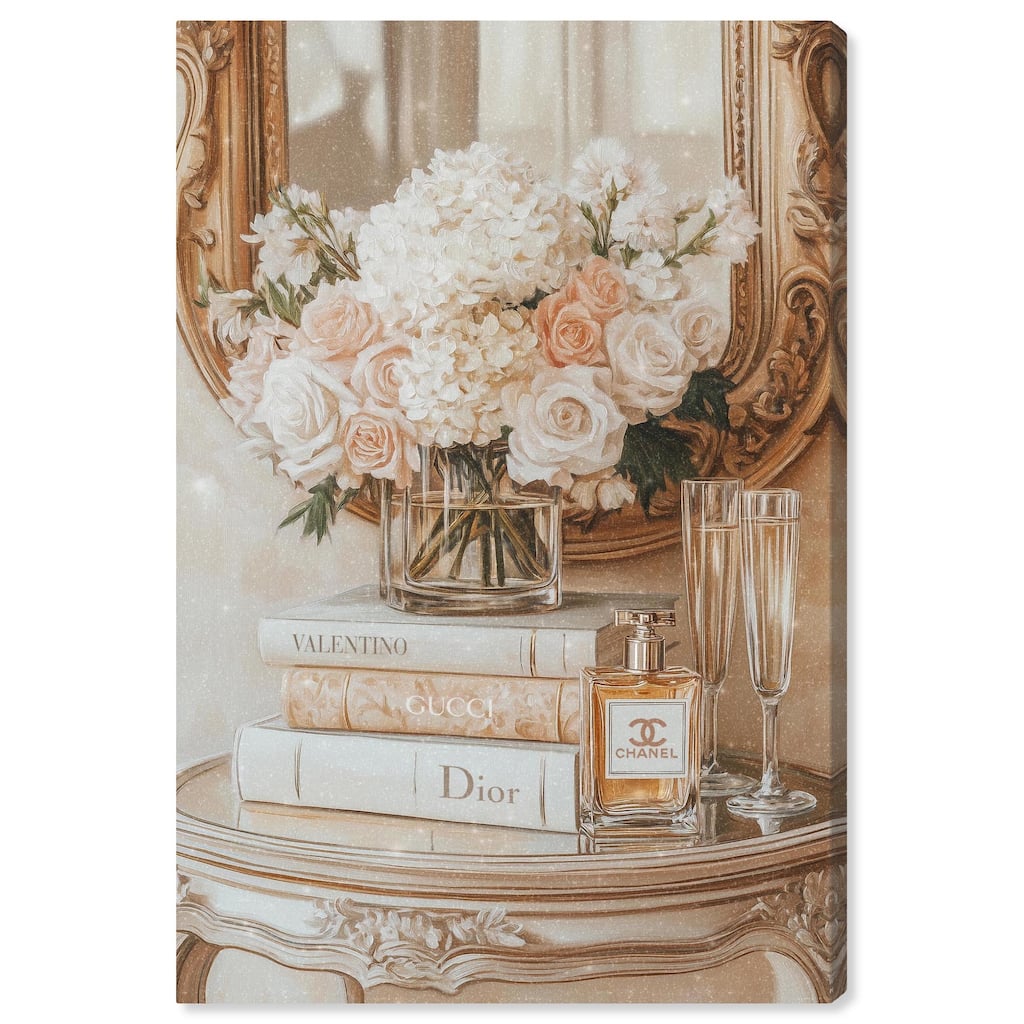 Mirror and Classy Glam Books Canvas by Art Remedy, Gallery Wrapped