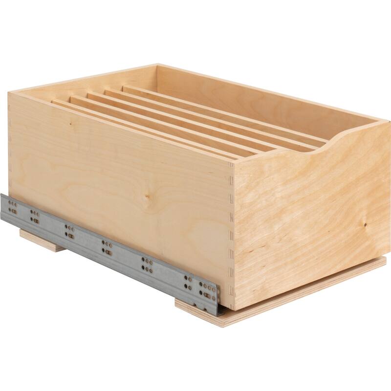Hardware Resources ROCWS15 15" Wood Kitchen Cabinet Rollout Single - White Birch