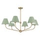 preview thumbnail 2 of 2, Xavier 6 Light Vibrant Gold + Green Chandelier