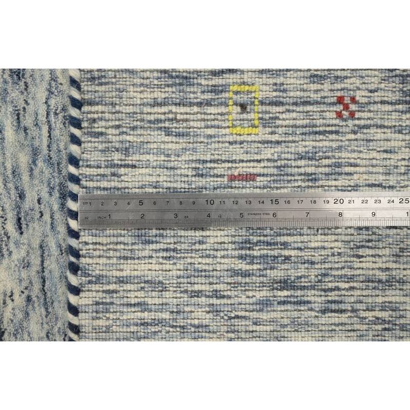 Hand Knotted Oriental 100% Wool Carpet Tribal Animal Pictorial Navy Blue & Blues Gabbeh Area Rug - 7' 9'' X 5' 0''