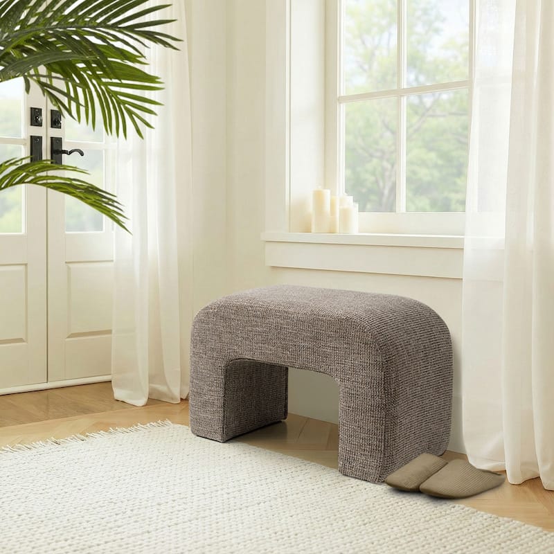 28" Fully Upholstered Small Waterfall Bench