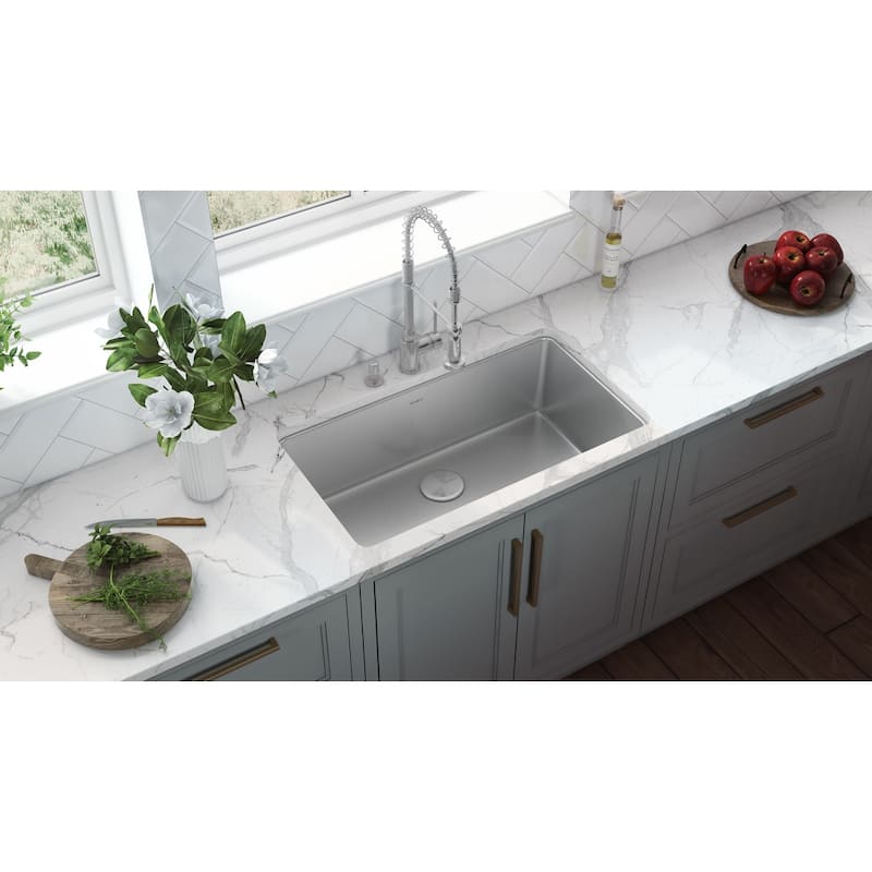 Ruvati 31-inch Undermount Kitchen Sink 16 Gauge Stainless Steel Single Bowl - RVM5931 - 31" X 18"