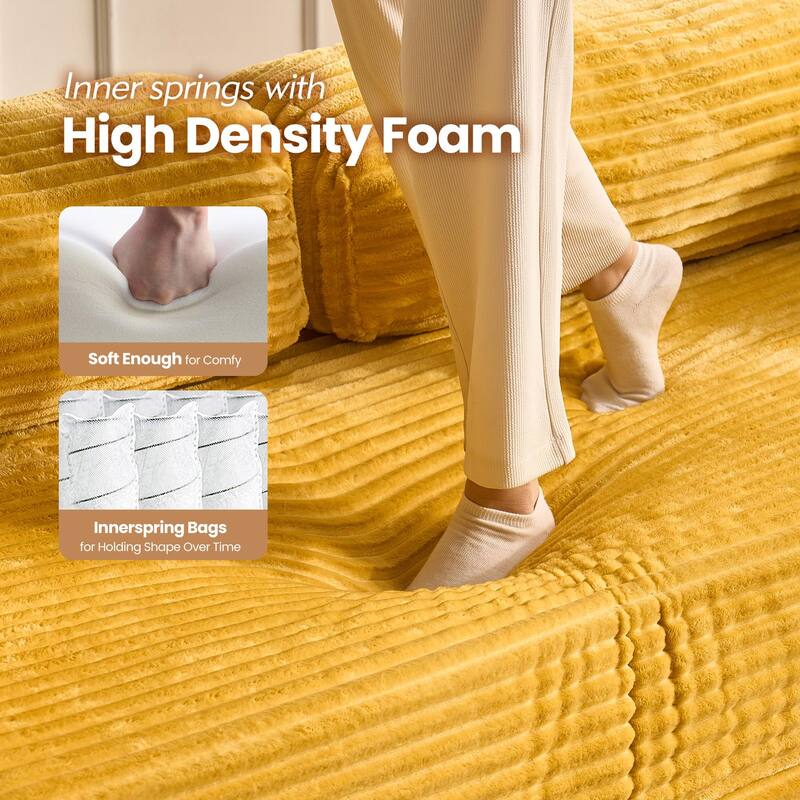 OVIOS Non-Aseembly Convertibe Modular Loveseat Sofa Bed