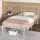 preview thumbnail 9 of 31, VECELO Twin Size Kids Bed Frame, Easy-to-assemble Metal Twin Platform Bed Frame with Under-bed Storage