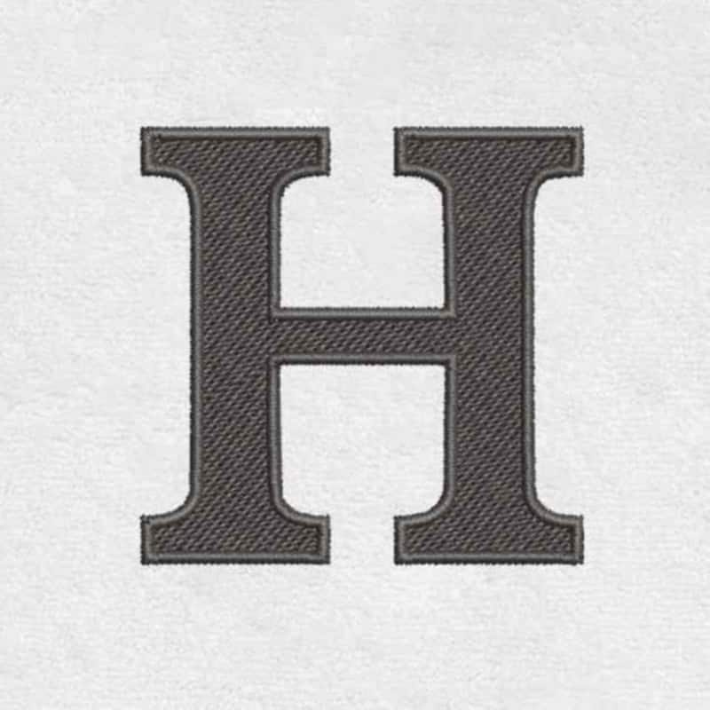 Avanti Linens Wht/Gry Block Monogram Hand Towel - Hand Towel