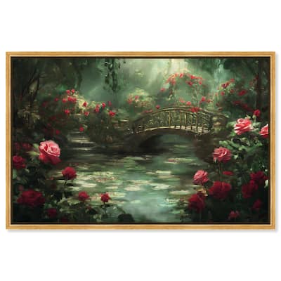 Rose Garden Bridge Canvas by Art Remedy