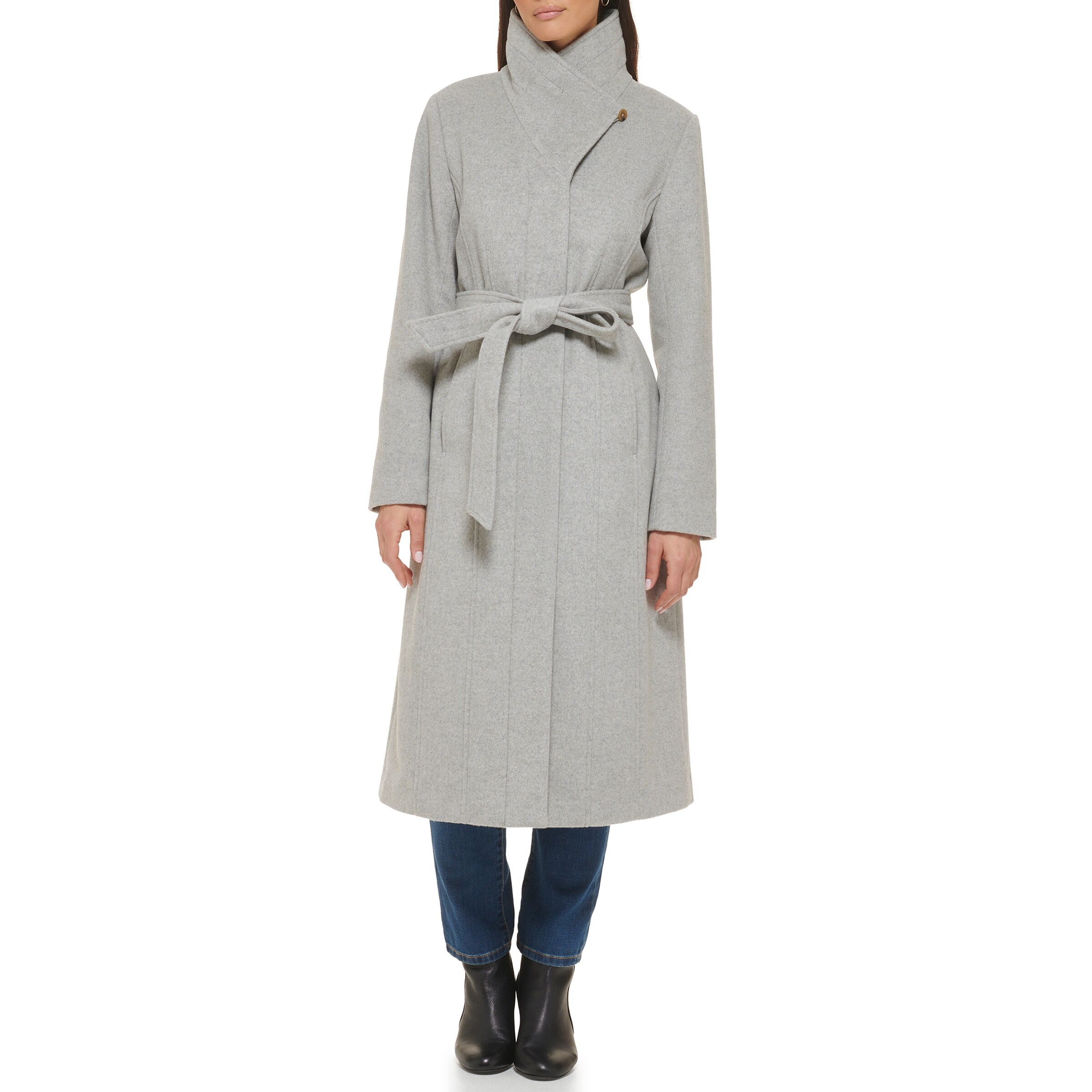 Cole Haan Women's Wool Blend Zip-Up Coat - Overstock - 43391032