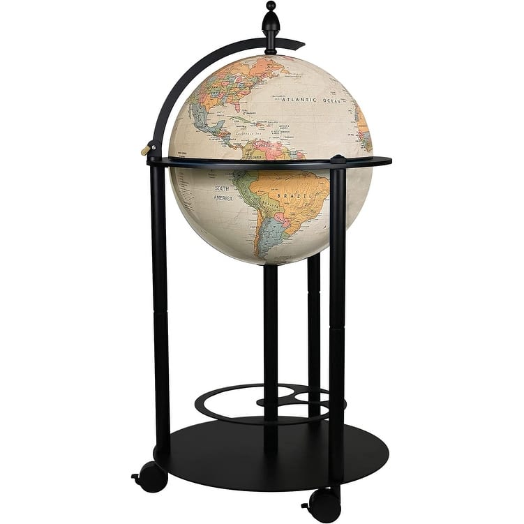 Illuminated Bar Globe - Empire with Beige Oceans