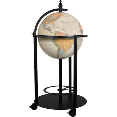 Illuminated Bar Globe - Empire with Beige Oceans