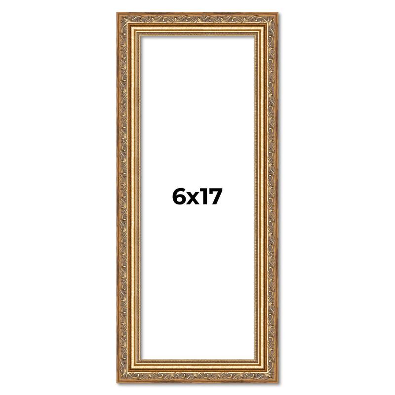 6x17 Frame Red Solid Wood Picture Frame Width 1.75 Inches | Interior Frame Depth 1 13/16 Inches