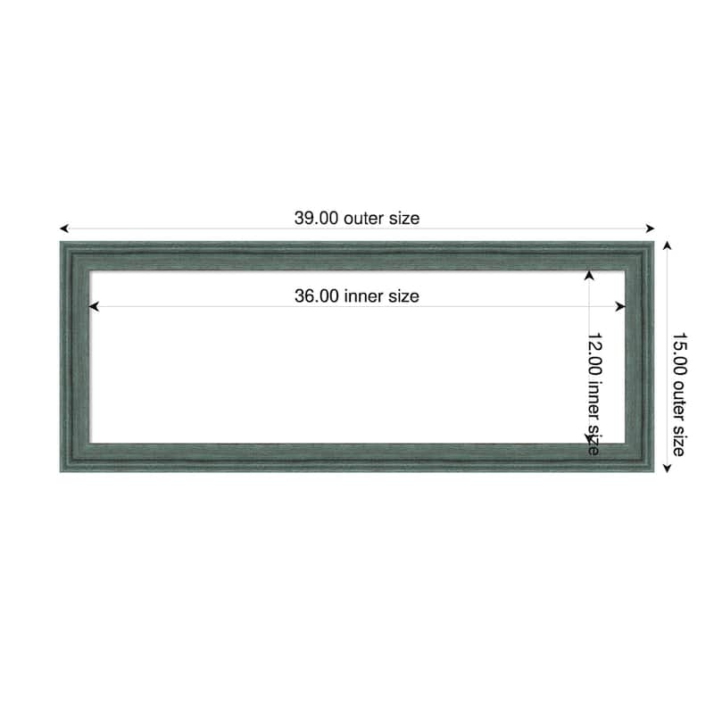 Amanti Art Upcycled Brown Grey Framed Dry Erase Magnetic Board - 39 x 15 in - Upcycled Teal Grey