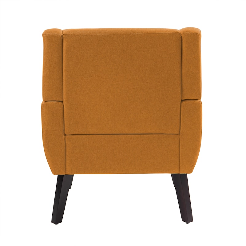 Modern Upholstered Faux Leather Tufted Armchair Linen Accent Chairs