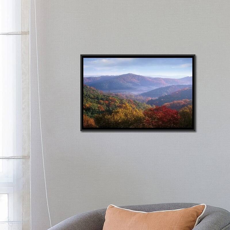 iCanvas "Autumn Deciduous Forest From The Blue Ridge Parkway, North Carolina" by Tim Fitzharris Framed Canvas Print